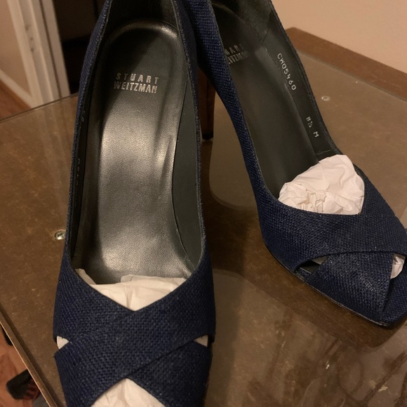 Stuart Weitzman Denim Heels - Picture 2 of 8